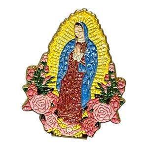 Our Lady of Guadalupe Hat Clip – Catholic Virgin Mary with Roses
